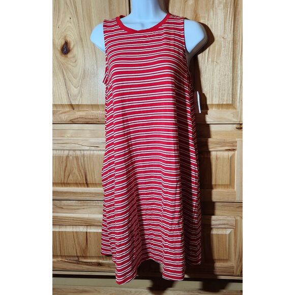 Time and Tru Red Striped Dress – Women’s Medium (8–10), New with Tags - Picture 1 of 5